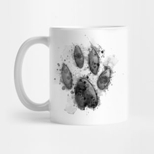 Inky Paw Print - Black Mug